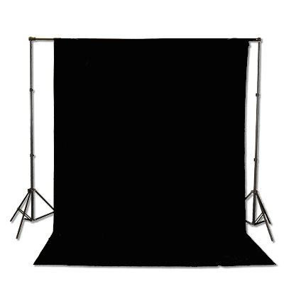 Support System Kit With 6ft x 9ft Black Muslin Backdrop 9115+6x9B-0