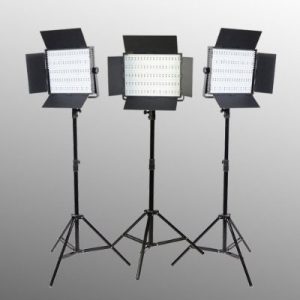 3 Panel 600 LED Lighting Kit Photograph Video Light Panel with Light Stand Kit Sony V Mount adapter-0