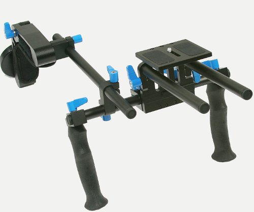 Dual Grip DSLR Camera Video Shoulder Mount Rig Stabilizer Support System 15mm Rod-0