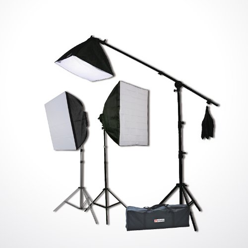 Digital Photography Video Continuous Softbox Lighting Kit Photo Studio CFL Perfect Daylight Light Kit With BOOM STAND Hair LIGHTING KIT CARRY BAG H9060SB-0