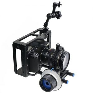 DIGITAL DSLR Video Camera Cage Bracket Stabilizer Bundle, Follow Focus, Friction Arm CAGEFOCUS-0