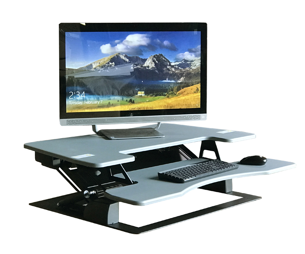Fancierstudio Riser Desk Standing Desk Extra Wide 38" Fits Two Monitor Max He...